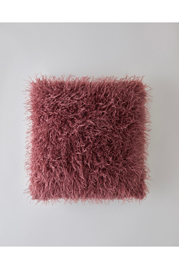 Fluffy Plush Cushion Cover 45X45 cm Cherry