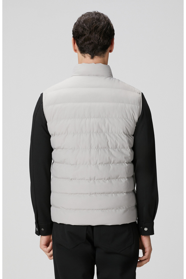 Gri Ray Kapitoneli Casual Yelek - 5
