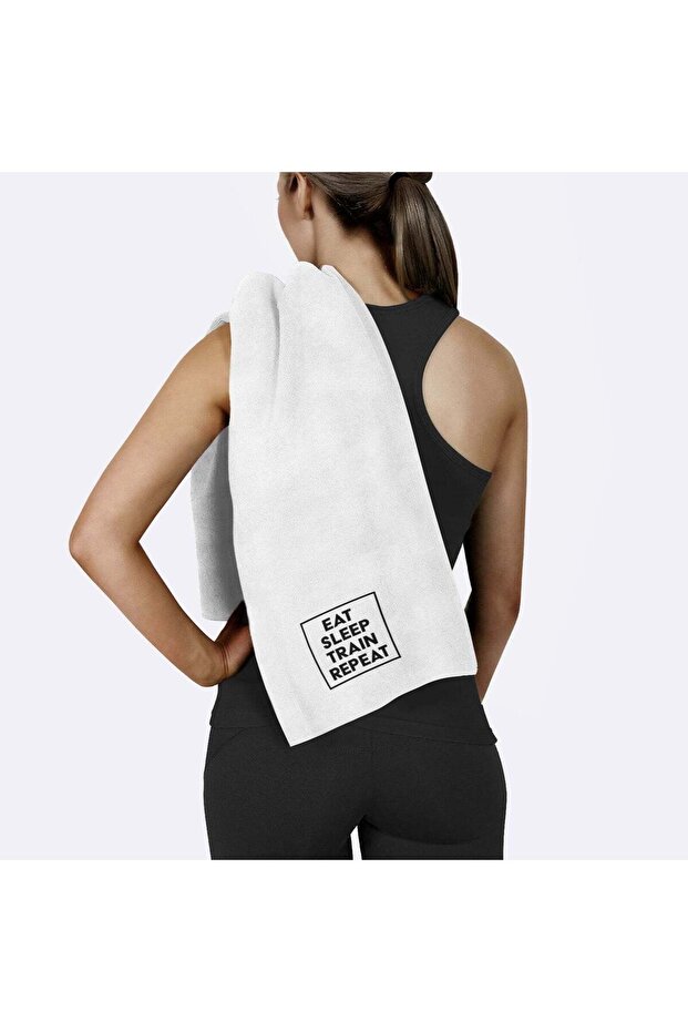 Eat Sleep Train Repeat Sports Towel
