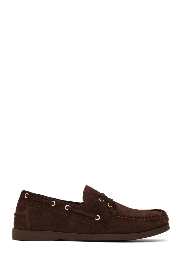 Women's Brown Lace-Up Suede Leather Casual Shoes 26Pfd141710