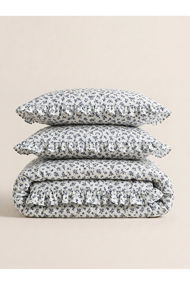 Evenstar Patterned Ruffled Duvet Cover Set Single / Without Sheets - 5