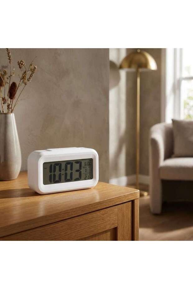 Curio Digital Alarm Clock 14x4.8x8cm-white