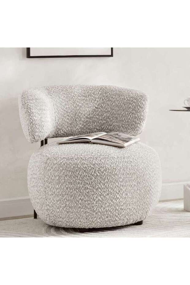 Twilight Throne Accent Chair - Beige &white