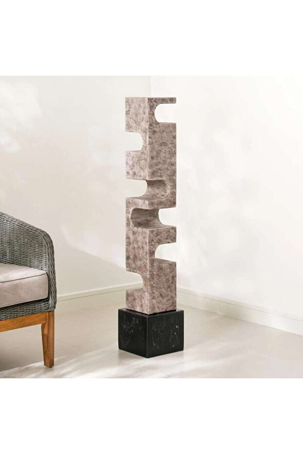 Byron Polyresin Large Decor Sculpture 24x24x124.5cm - Brown
