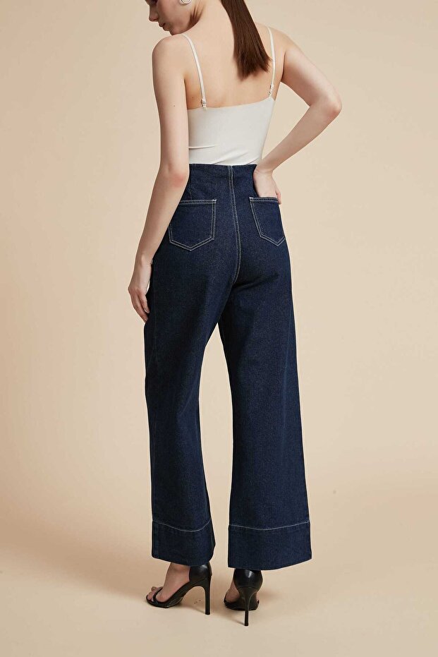 Wide-Leg Solid Pants - 3