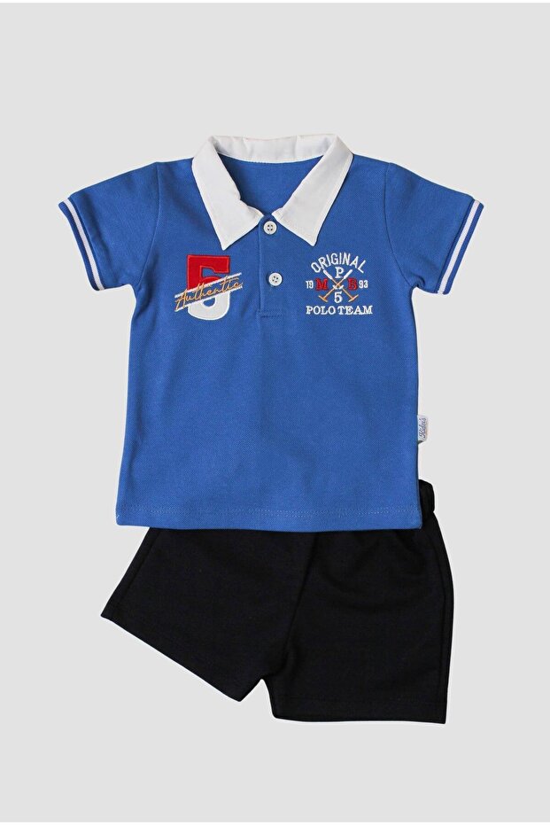 Original Polo Team Two-Piece Top Bottom Set with Embroidered Collar Detail (Top and Bottom)