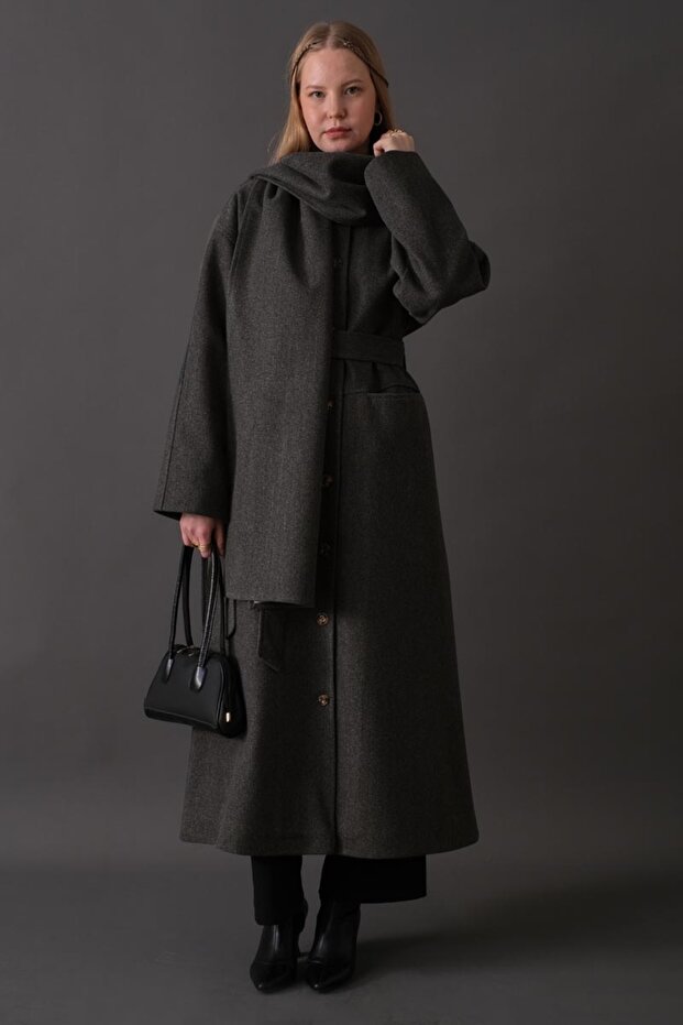 Scarf Coat Anthracite