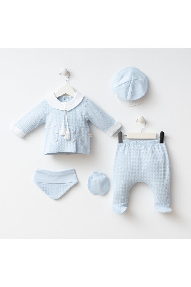 Miniycool 7088 Mnz Brand Alexander Newborn Hospital Release Male Baby 5-Piece Set
