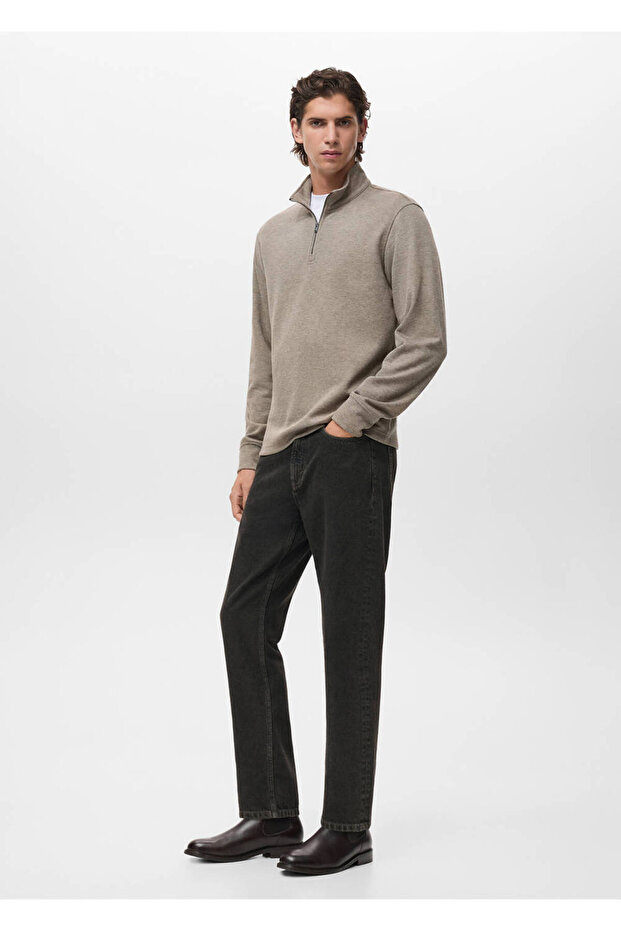 Sweatshirt mit normaler Passform und Reißverschluss - 7