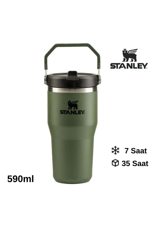 Iceflow™ Flip Straw Tumbler Pipetli Termos | 0.60 L Haki - 1
