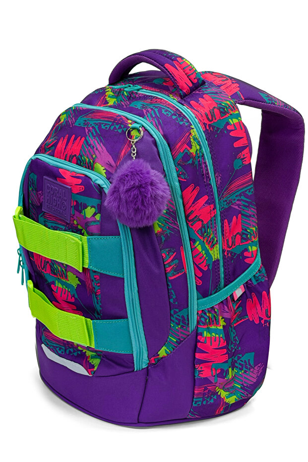 Multicolor Patterned School Backpack 24438 - 7