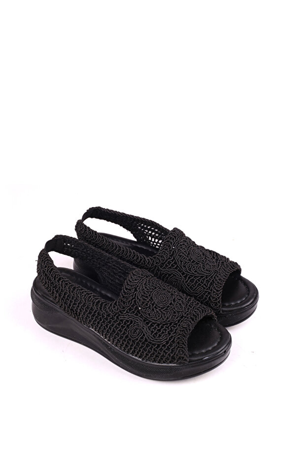 4708 Women's 5 cm Wedge Heel Piece Knitwear Sandals