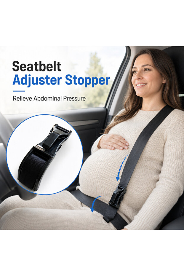 1pc Maternity Seat Belt Anti-Chafe Belly Support Strap | Driving Assistant Anti-Squeeze Cover Limite