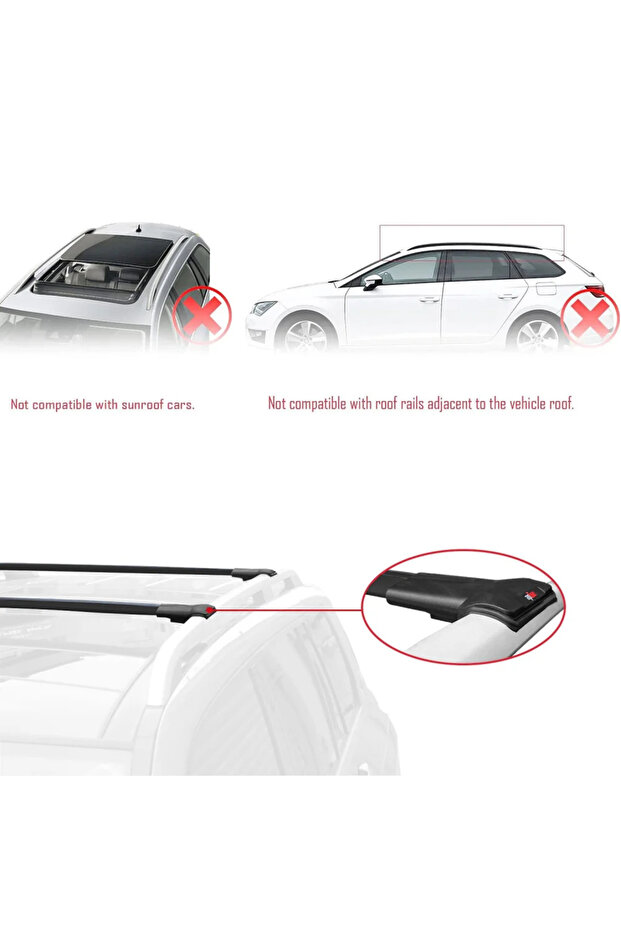Volkswagen Passat (B6) VARIANT 2005-2010 Arası ile uyumlu FLY Model Ara Atkı Tavan Barı SİYAH - 2