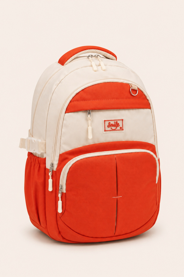 Multi-Compartment Lined Waterproof Satin Fabric Korean Orthopedic Backpack with Laptop Compartment Elementary Middle High School University School Bag