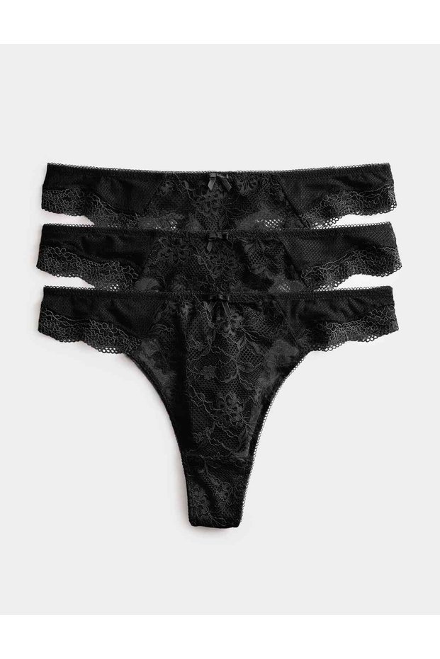 3’lü Dantel Tanga