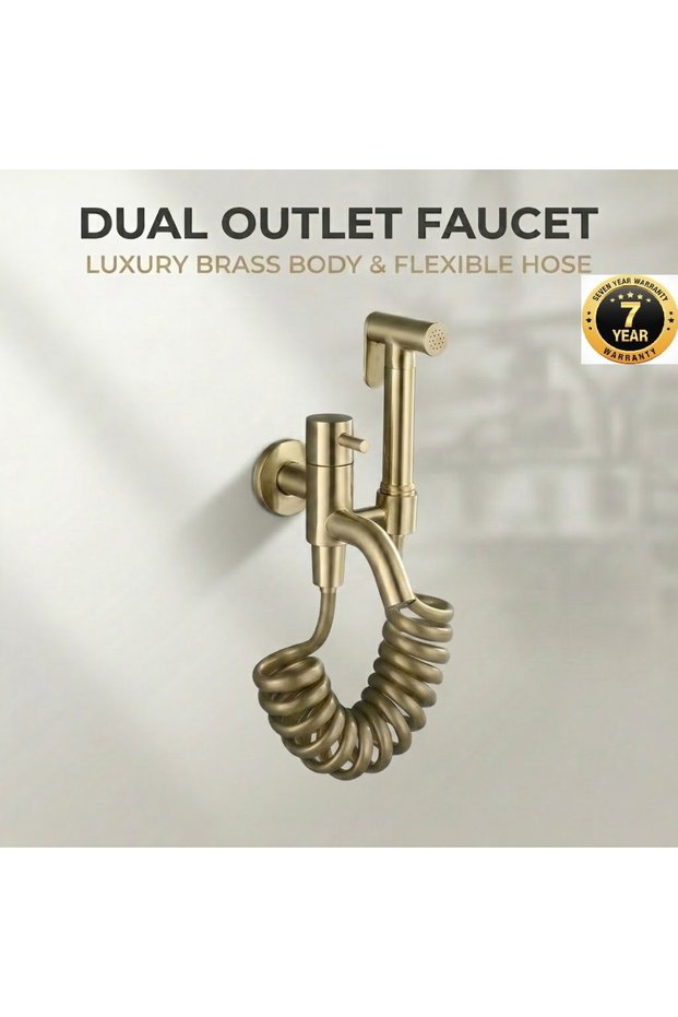 Bathroom Toilet Bidet Tap Spiral Bidet Special Cleaning Matte Gold Imported