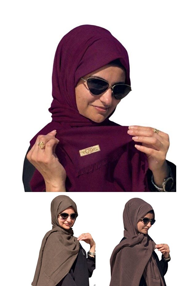 3 Pashmina Shawls Viscose Cotton 150 Gr