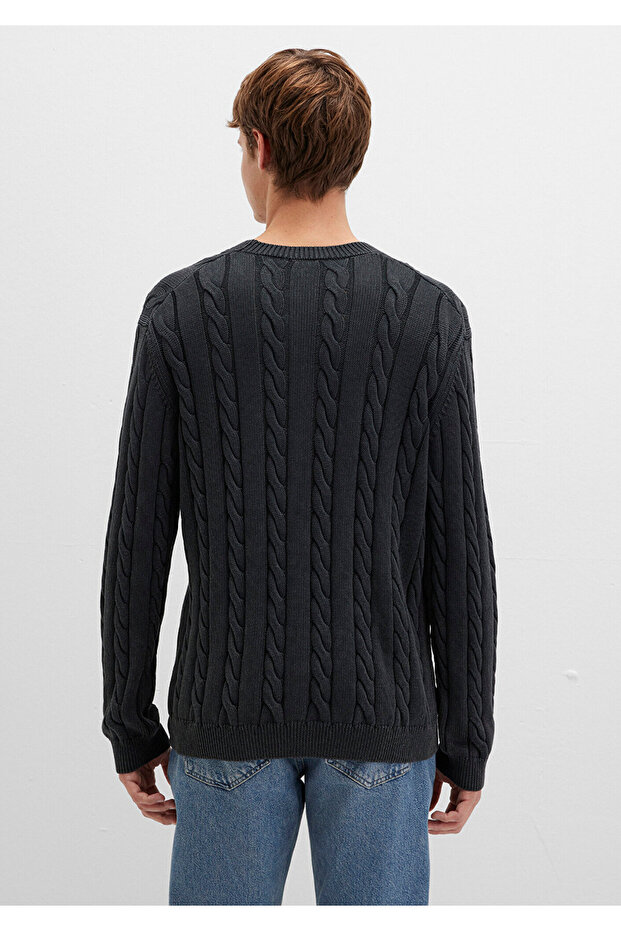 Anthrazitfarbener Strickpullover Regular Fit / Normaler Schnitt 0710313-70076 - 5
