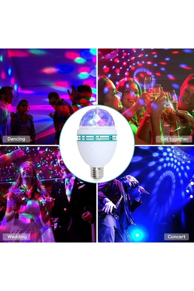 LED Auto Roating Party RGB Lamp White/Clear/Green