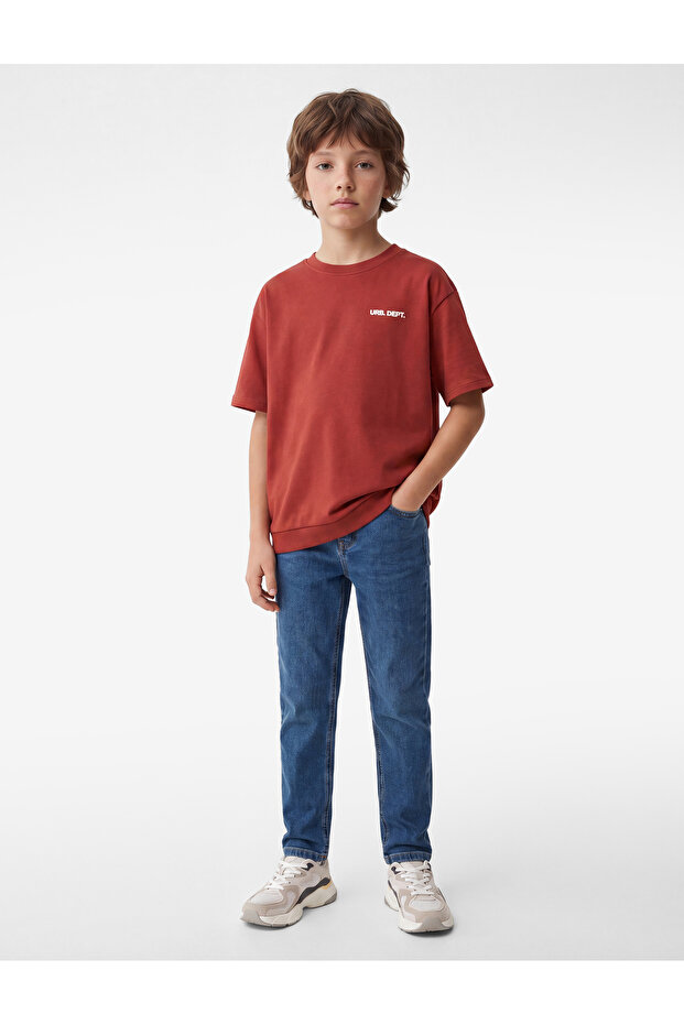 Cotton Crew Neck Short Sleeve Printed Oversize T-Shirt