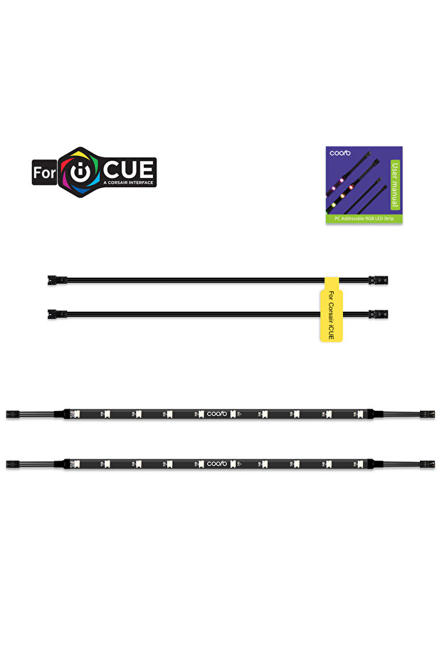 2 قطعة شريط LED رقمي WS2812b قابل للتحديد بطول 40 سم لتزيين حافظة الكمبيوتر الشخصي، مخصص لـ iCUE CORSAIR Lighting Node PR