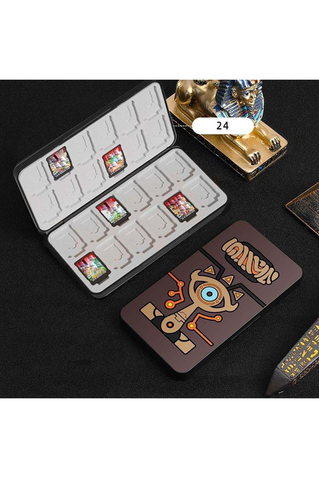 24 card slots-09 Magnetic 24 in 1 Game Card Case Holder Hard Shell Protective Game Card Silicone Lin