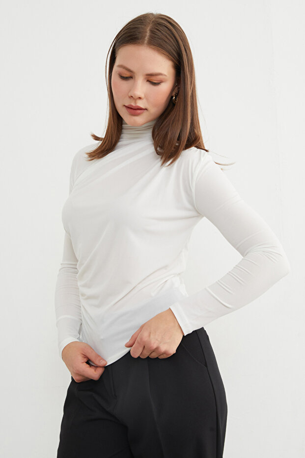 Basic Side Gathered Blouse - 7