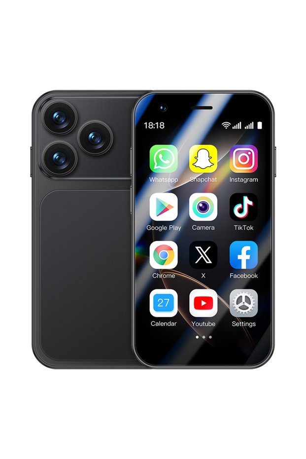 Black ONEMYTH A17 Mini Android8.1 Smart Phone 3.0 Inches 2GB RAM 16GB ROM Dual SIM Standby Play Stor