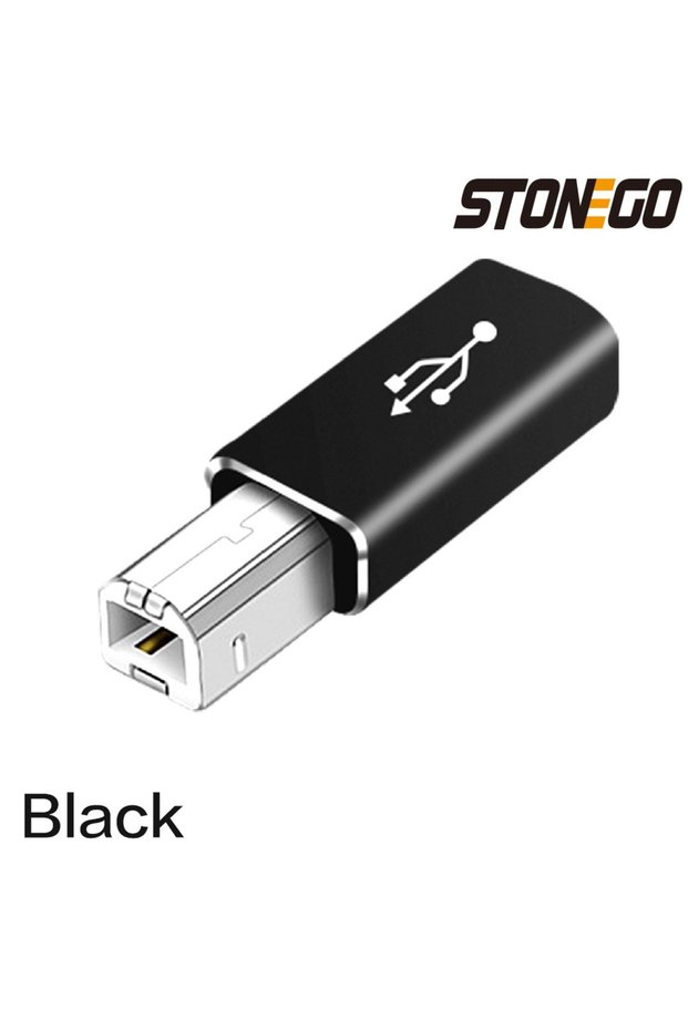 black STONEGO Multifunctional Aluminum Alloy Type-C to USB Converter for Electronic Musical Instrume