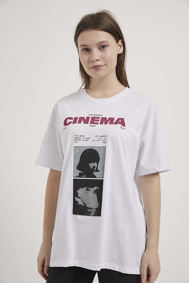 Armalife 2214 cinema printed bis neck women's t-shirt