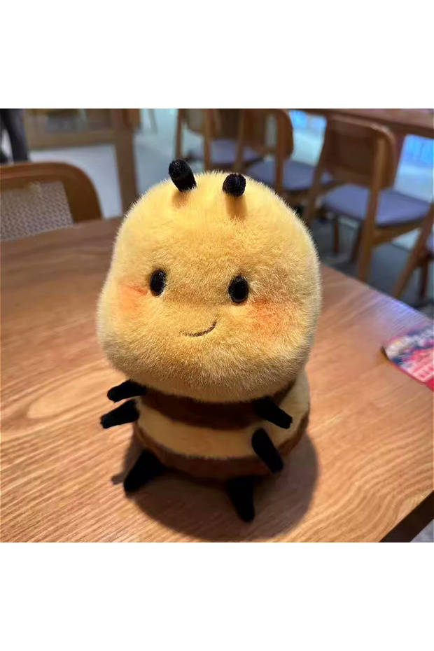 bee Super Cute Twisted Mouth Lips Ladybug Bee PLushie Stuffed 20CM Fat Ball Shape Bees Plush Toy Dol