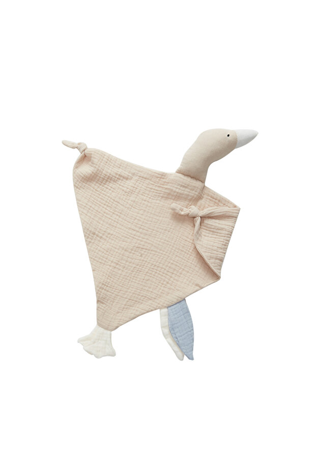Khaki Insular Baby Soother Appease Towel Bib Soft Animal Goose Doll Teether Infants Comfort Sleeping