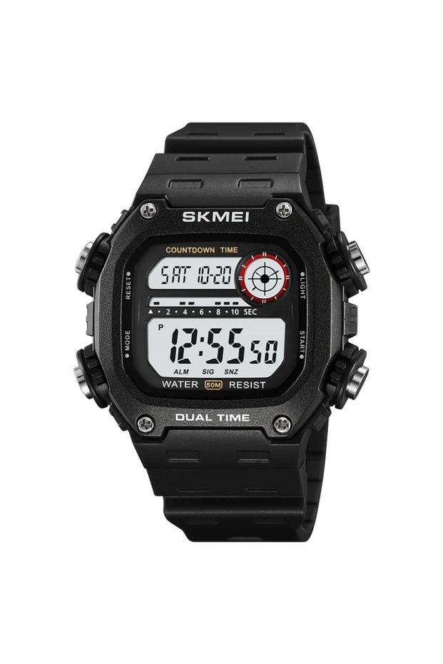Skmei black white SKMEI Back Light Dightal Countdown Sport Watches Mens Fashion 5Bar Waterproof Stop