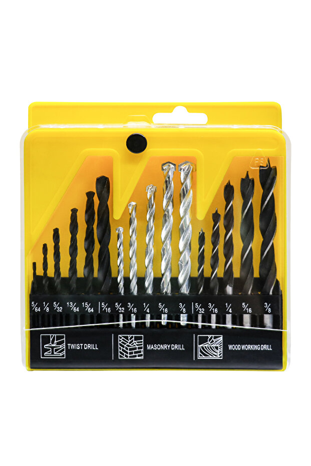 Round Brown Mix-and-Match Twist Drill Set Woodworking & Metal Carbide Drill Bits Concrete Hand Drill