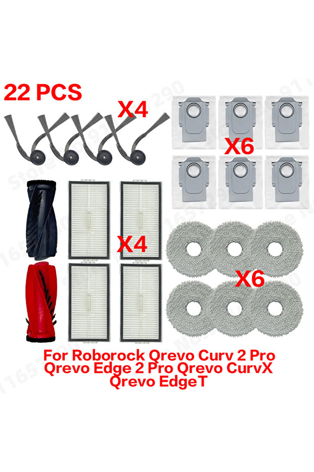 roborock Set 4 For Roborock Qrevo Curv 2 Pro Qrevo Edge 2 Pro Qrevo CurvX Qrevo EdgeT Main Side Brus