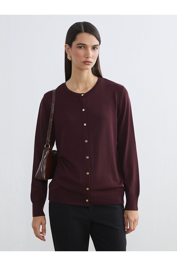 Trendlucky Women's Knitwear Cardigan with Oval Collar