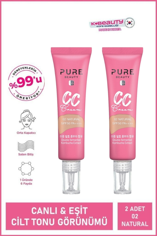 Cc Cream Spf50 Pa+++ Natural 30 ml X2 Pieces