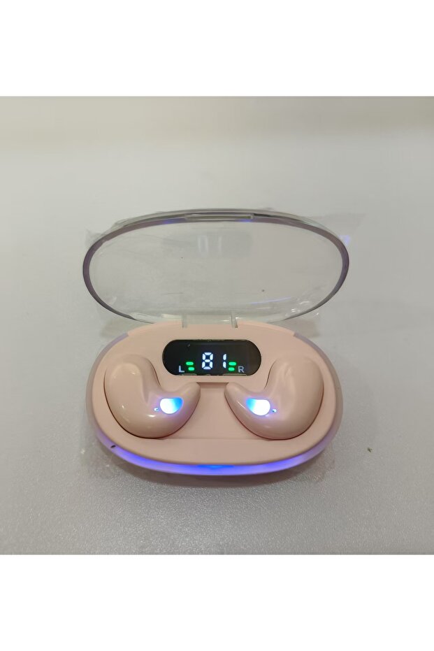 Pink-X55 TWS X55 LED Sleep Earbuds, Wireless Bluetooth Earphones, Hi-Fi Stereo Sound, with Microphon