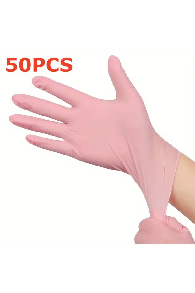 M Pink 50PCS 20/50/100PCS Pink Nitrile Disposable Gloves 3.5mil Latex Free Household Cleaning Gloves