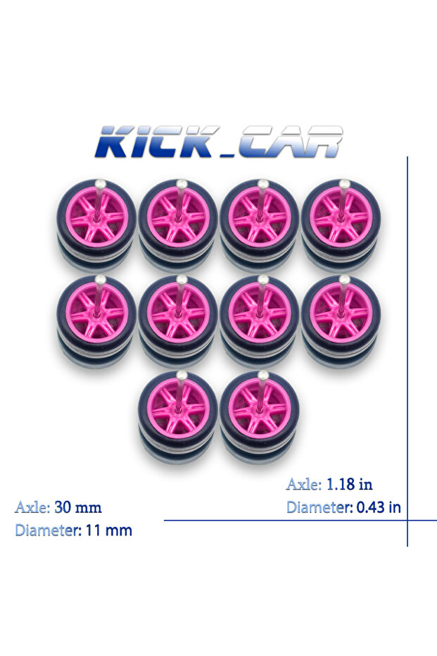MMW17-P 1/64 Wheels with Fixed Tires Six Spoke for Toy Model Diecast Cars Refitting Parts for MINI.