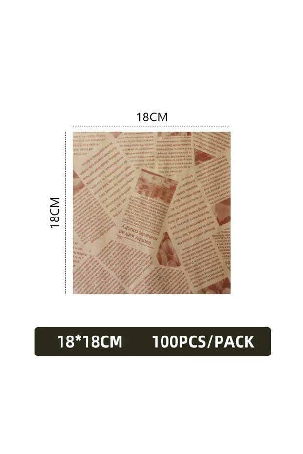 100pcs brown 18cm 100/200 Pcs Safe Oil-Proof Paper for Wrapping Burger Bread Fried Food Sandwich Pac