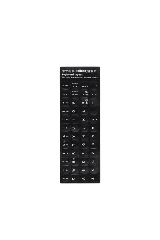 Black Italiano English Spanish Italian Korean Keyboard Stickers Frosted PVC Language Keyboard Sticke