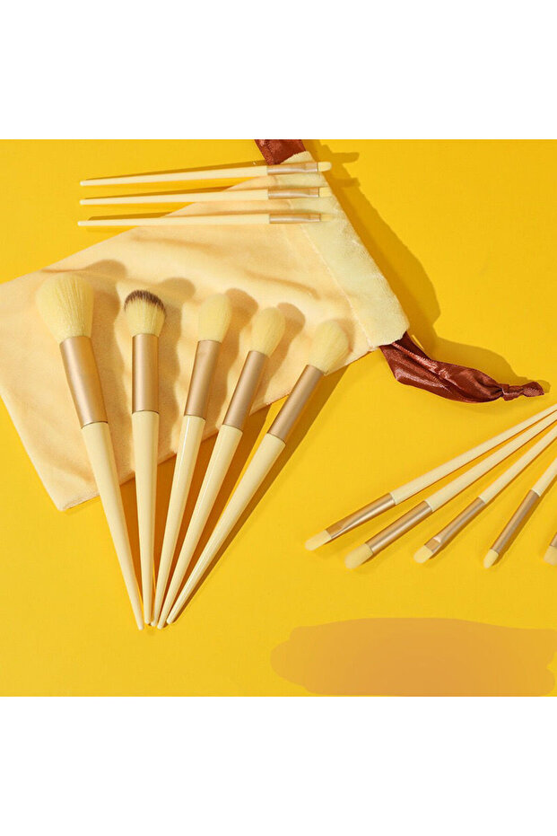 Yellow with bag 13 PCS Makeup Brushes Set Eye Shadow Foundation Women Cosmetic Brush Eyeshadow Blush