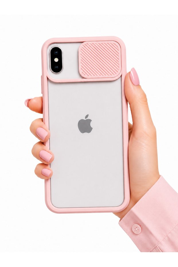 Apple iPhone XS Max 6.5 Compatible Case Camera Slider Matte Back Surface Colorful Frame Lens Cover
