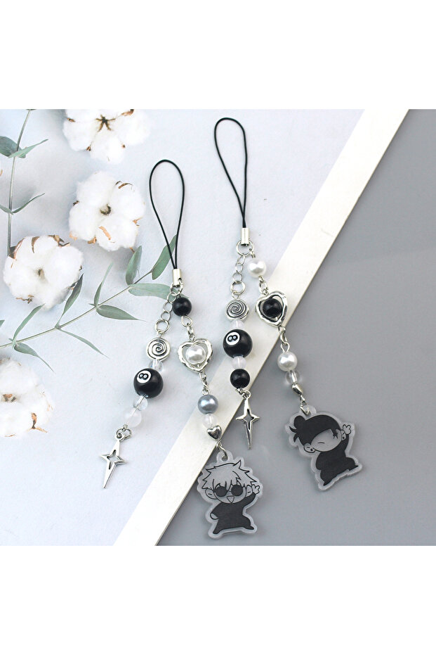 K521-1-K521-2 Anime JJK Keychain Cosplay Geto Suguru Satoru Gojo Matching Phone Charm Accessory Pend