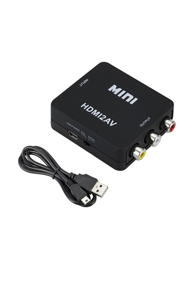 HDMI TO AV black TABLLYUGE 1080P HDMI-compatible to AV RCA Converter Box HDMI2AV Adapter With USB Ca