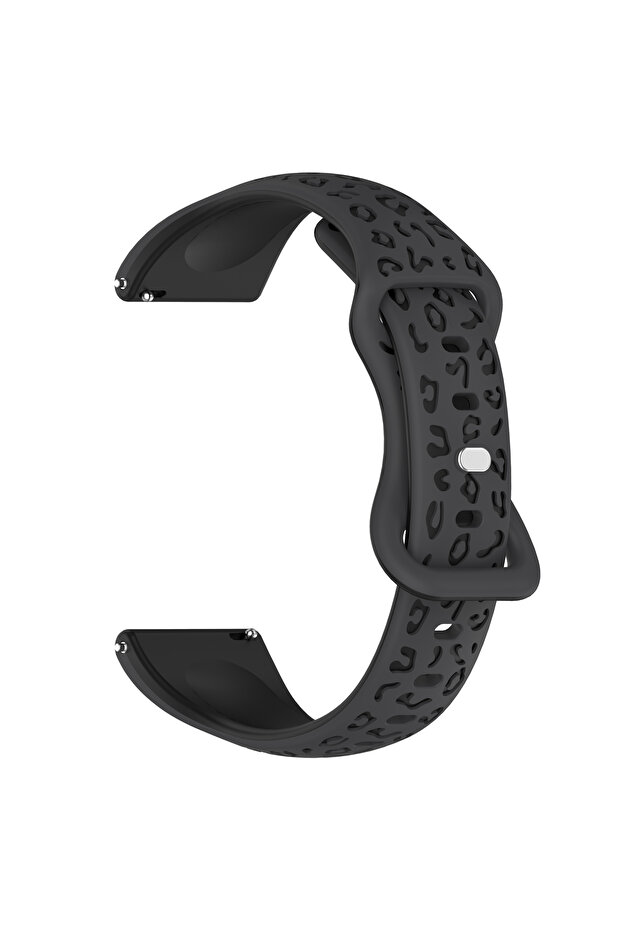 22MM Coal ash Black Silicone Leopard Strap For Watch Watch S4 S3 S2 S1 Active Pro Sport Edition/Red