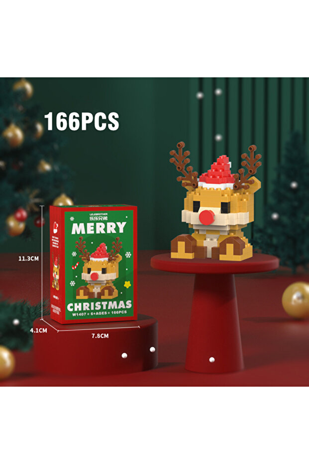 reindeer Christmas Gifts Micro Building Block Series Santa Claus Reindeer Puzzle Assembling Bricks T