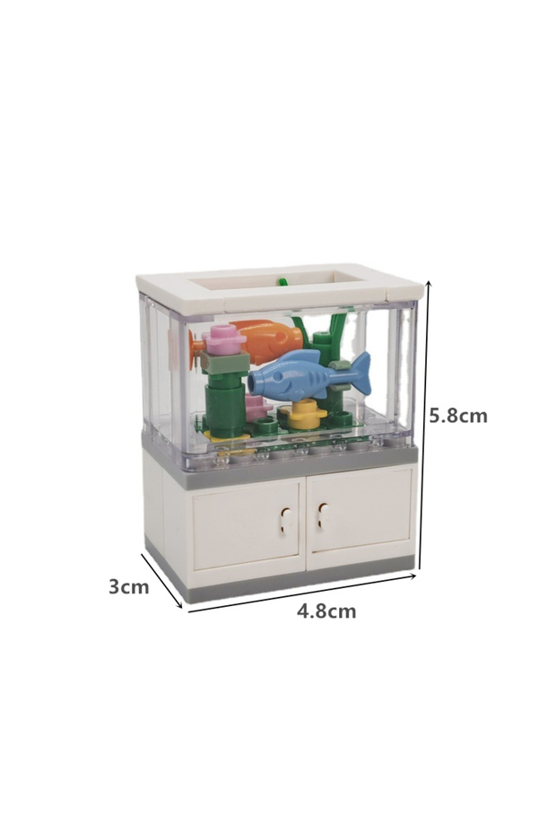 fish tank City Friends Fish Tank Building Blocks MOC Assemble Toys ClownFish Turtle Lizard Pet Block